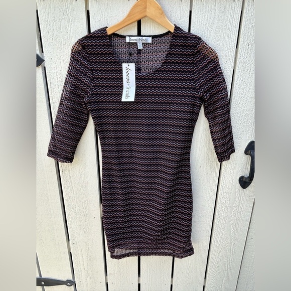 Lovers + Friends Dresses & Skirts - NWT Lovers and Friends Sway Mini Dress Bodycon Chevron Pattern Open Back Sz Sm